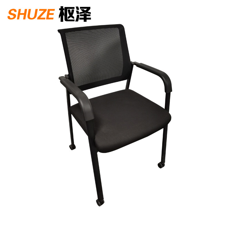 枢泽 椅子 靠背椅 黑色带轮 把高清大图