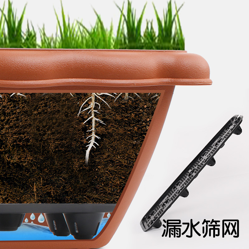 爱丽思防陶瓷外观环保树脂种菜盆大号家用种植盆多肉植物加厚花盆
