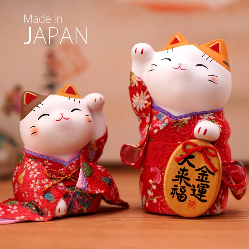 日本猫大号和服日式摆件开业乔迁结婚生日创意 三维工匠 满愿大成就&高14CM猫高清大图