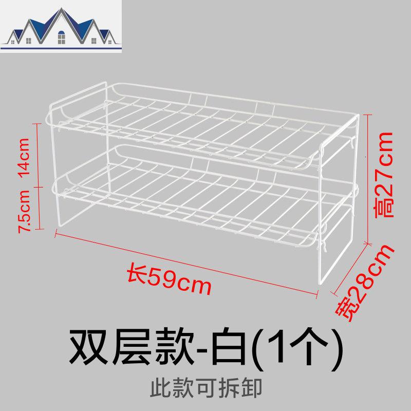 厨房冰箱橱柜内部隔层分层置物架柜子收纳神器免钉冰柜隔板隔断_11_349_230 【双层款-白】1个10个
