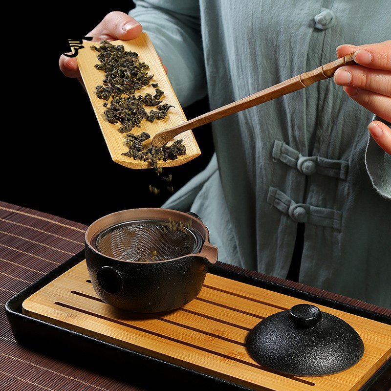 鼎亨黑陶茶壶陶瓷小茶壶单壶日式功夫茶具侧把壶手抓茶壶粗陶小提