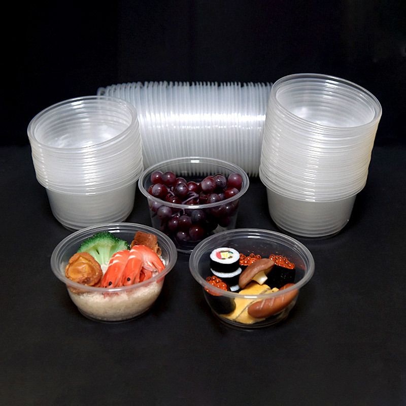 一次性餐具碗筷套装家用汤碗饭盒筷子加厚塑料圆形打包快餐盒加热高清大图