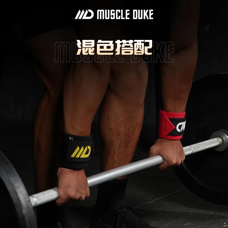肌肉公爵4208/健身护腕卧推助力带 手腕固定防扭伤训练护具-大师款系列【硬核加压/2只装】 黑红鸳鸯 均码/2只装