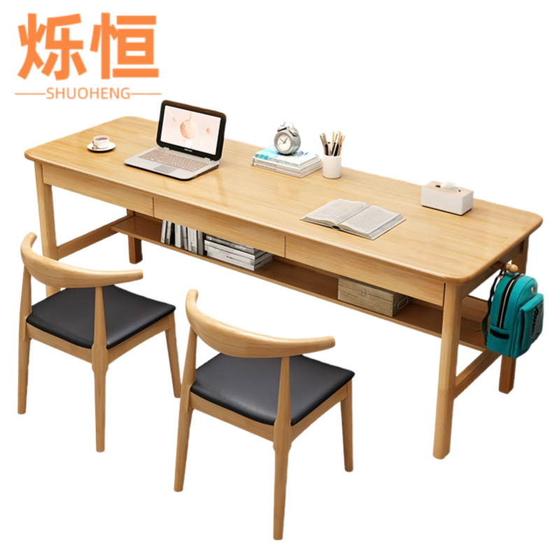 烁恒 书桌 1桌2凳 套高清大图