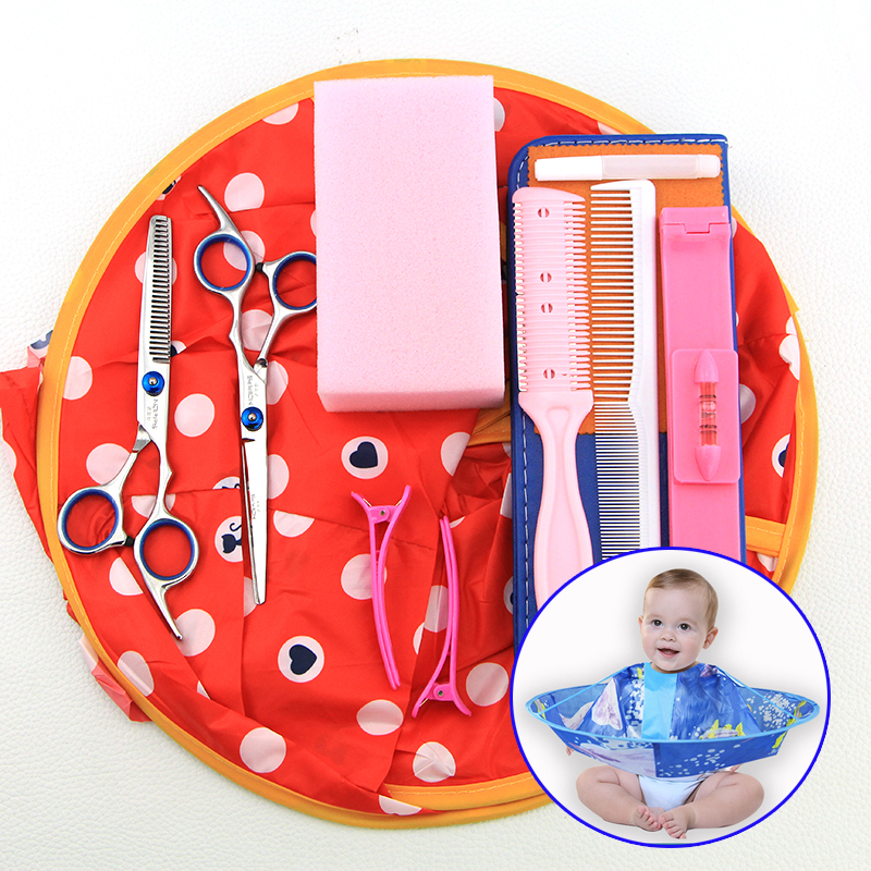 理发美发剪刀平剪牙剪刘海剪发神器女自己剪头发打薄剪套装家用|[儿童斗篷]升级版12件套