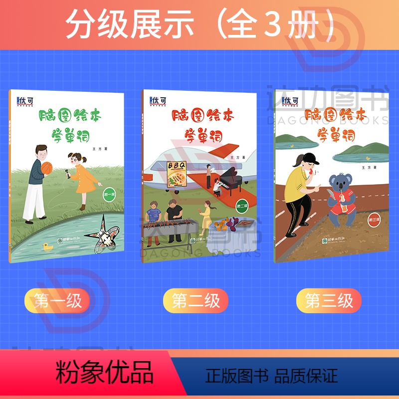【正版】脑图绘本学单字幼儿英语绘本 小学英语分级阅读 英文原版读物 英语启蒙 儿童自然拼读3-12岁