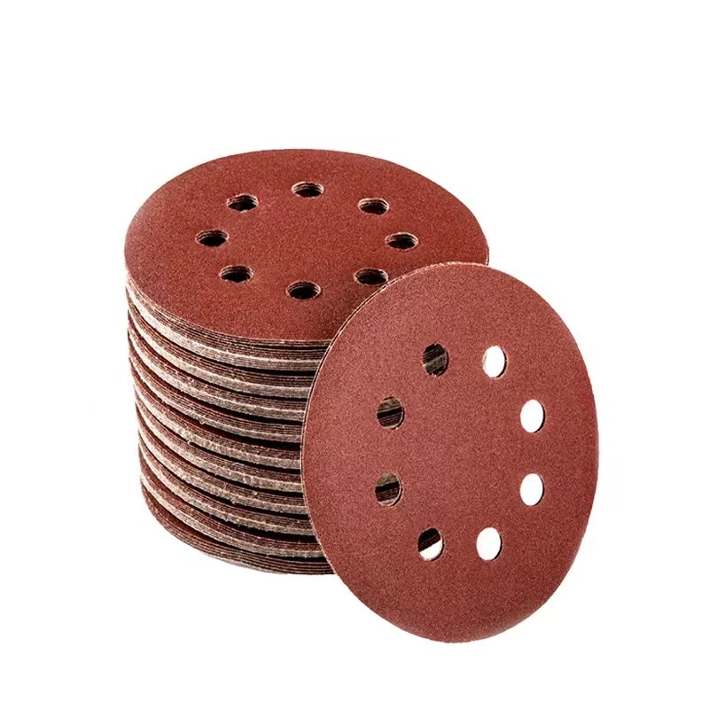 植绒砂纸自粘圆形砂纸片墙面打磨专用砂纸 7寸8孔150目[50张]高清大图