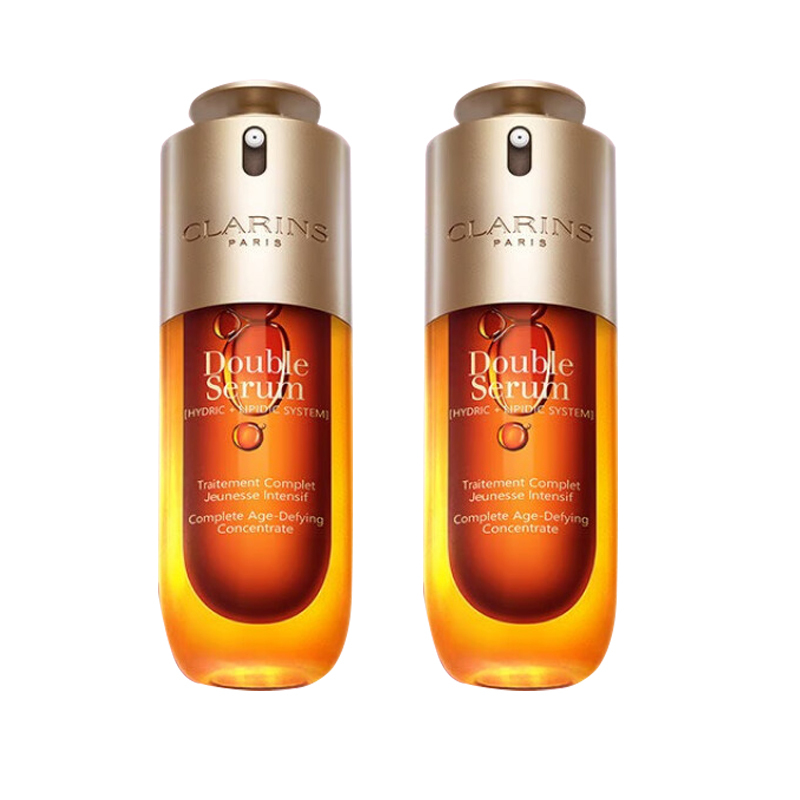 娇韵诗(CLARINS) 第九代双萃焕活修护精华露50ML 保湿补水 易吸收不油腻 抗初老 抗皱 熬夜精华 两瓶装