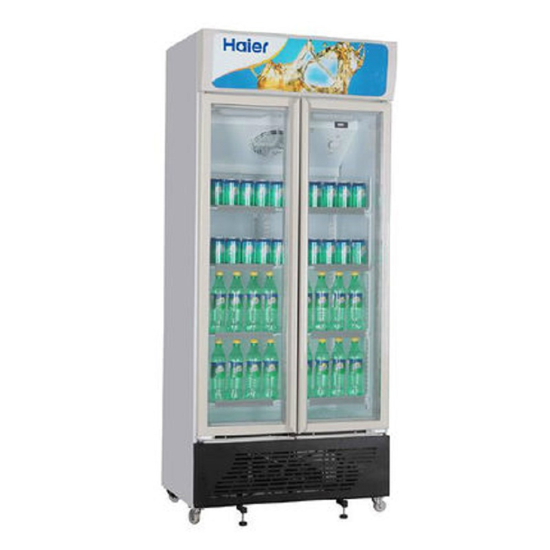 海尔 立式展示柜冷藏柜商用保鲜柜透明玻璃门冰箱 SC-450G(双门带灯箱)展示柜