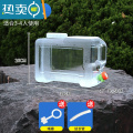 敬平家用纯净水桶户外带龙头透明矿泉蓄水空桶PC储水用塑料大容量水箱 12L透明有孔盖（送延长管和防尘塞）