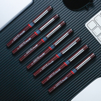 红环(rOtring)针管笔 绘图笔直液式 0.4mm黑墨水手绘勾线描边漫画笔Tikky系列
