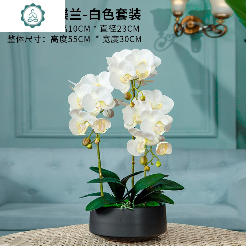 手感蝴蝶兰花仿真插花盆栽假花卉客厅茶几餐桌面装饰摆件摆设封后3支装黄色 高55cm花 宽30cm 3d打印仿真植物报价 参数 图片 视频 怎么样 问答 苏宁易购