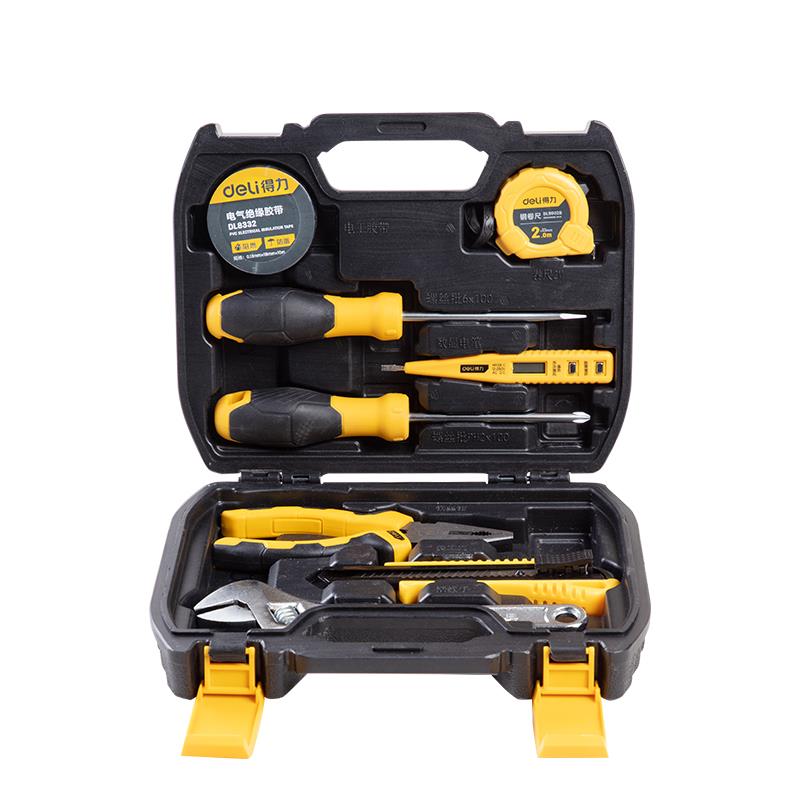 得力 dl5961 家用五金 工具箱 手动工具 电工 工具套装 8件综合维修组