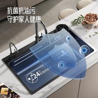 厨房水槽大单槽 家用304不锈钢洗菜盆纳米洗碗槽加厚台下盆洗菜池