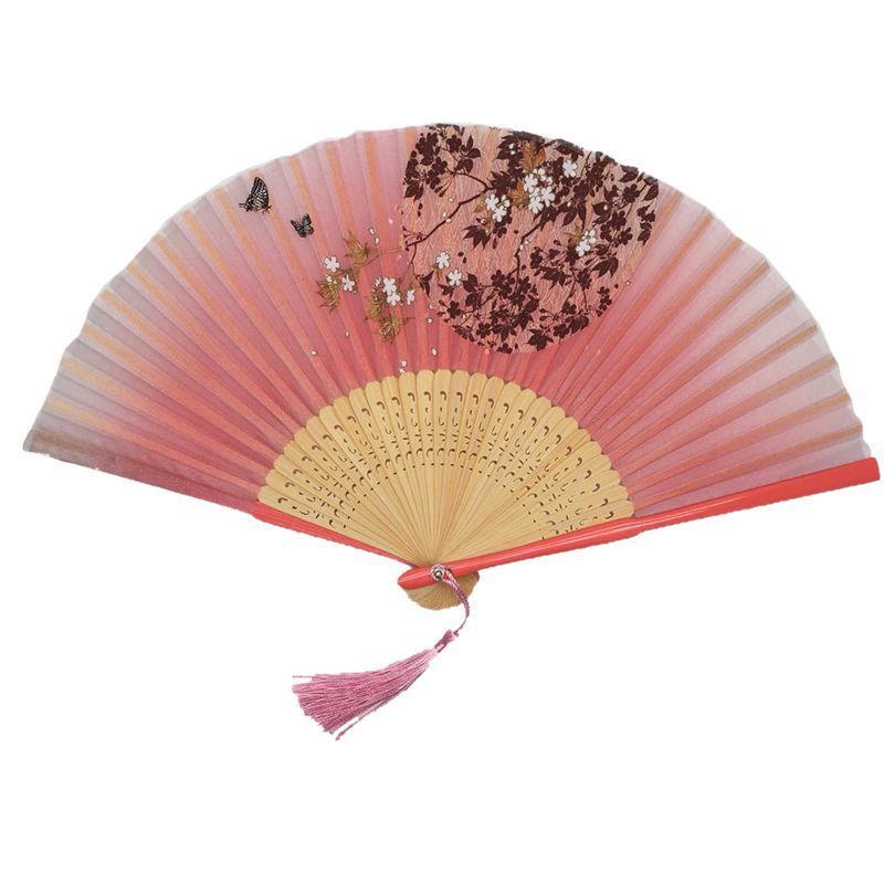 日式古风折叠小女式竹古典中国风跳舞蹈扇子折扇子随身工艺扇樱花月轮