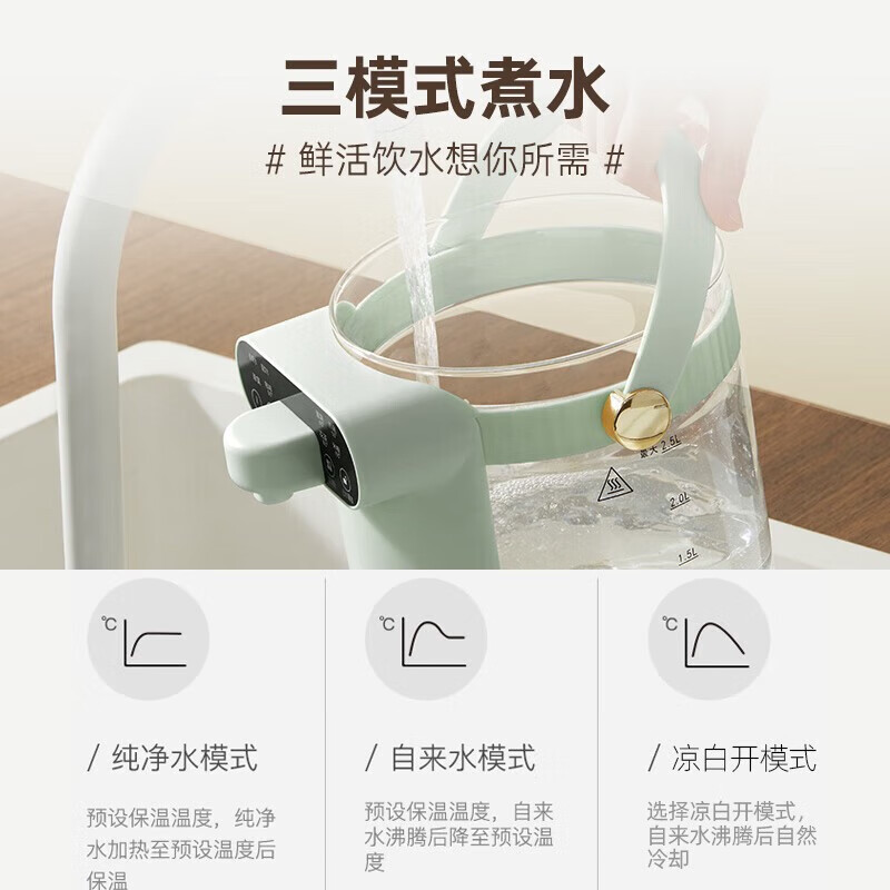 奥克斯(AUX)电热水瓶 电热水壶 2.5L大容量电水瓶 多段保温电水壶 高硼硅可视烧水壶HX-8569