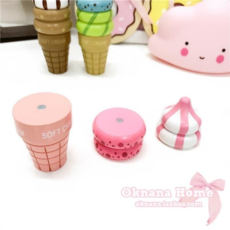 [OknanaHome]创意木质冰淇淋装饰摆件道具儿童玩具