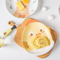 亿嘉IJARL 日式卡通碗碟套装动物可爱创意个性家用儿童餐具组合 儿童餐具组合-恐龙