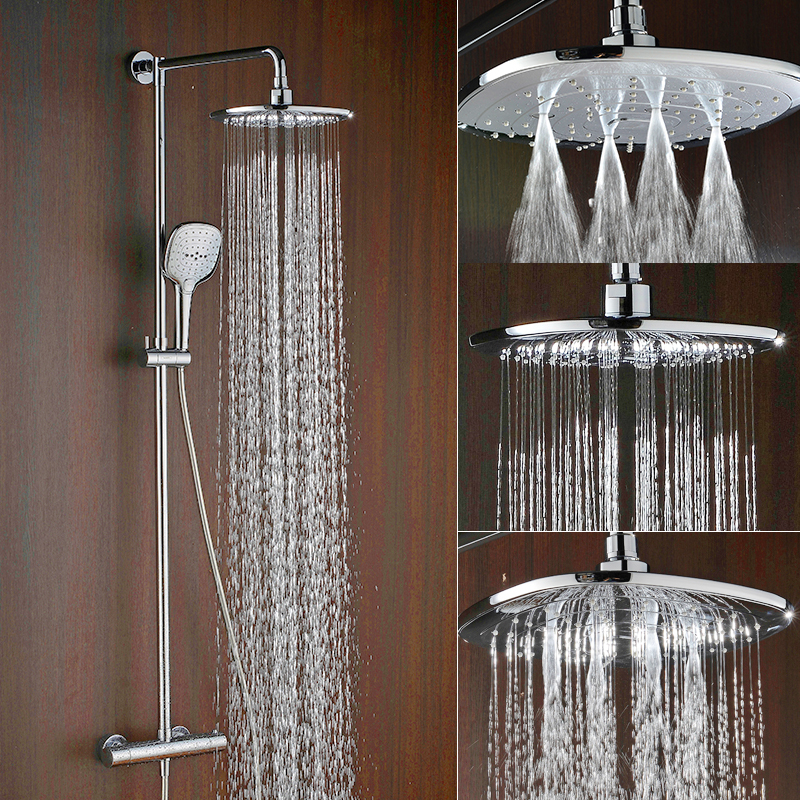 hansnlin卫浴德国黑森林挂墙式花洒防烫圆形恒温花洒套装多款式多功能