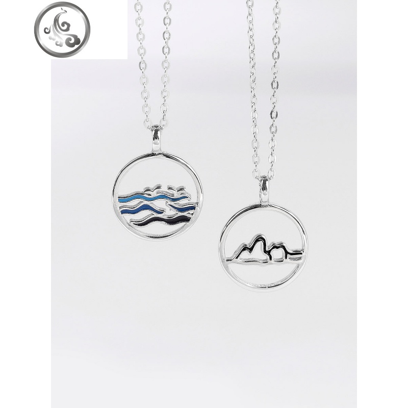 山海皆可平情侣项链原创纯银男女吊坠情人节刻字 JiMi高清大图