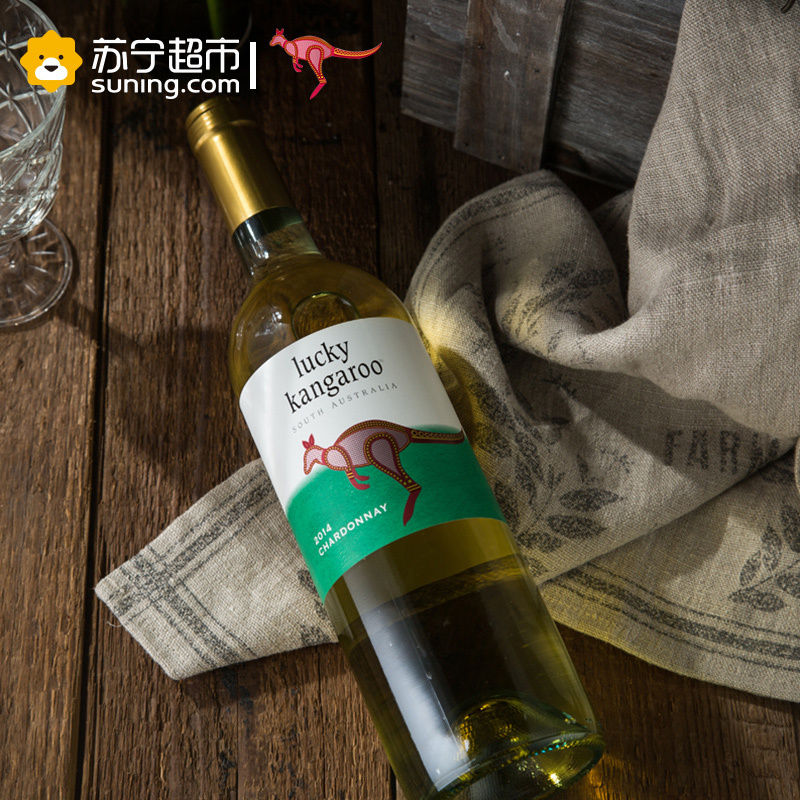 澳洲 Lucky Kangaroo幸运袋鼠霞多丽干白葡萄酒750ml