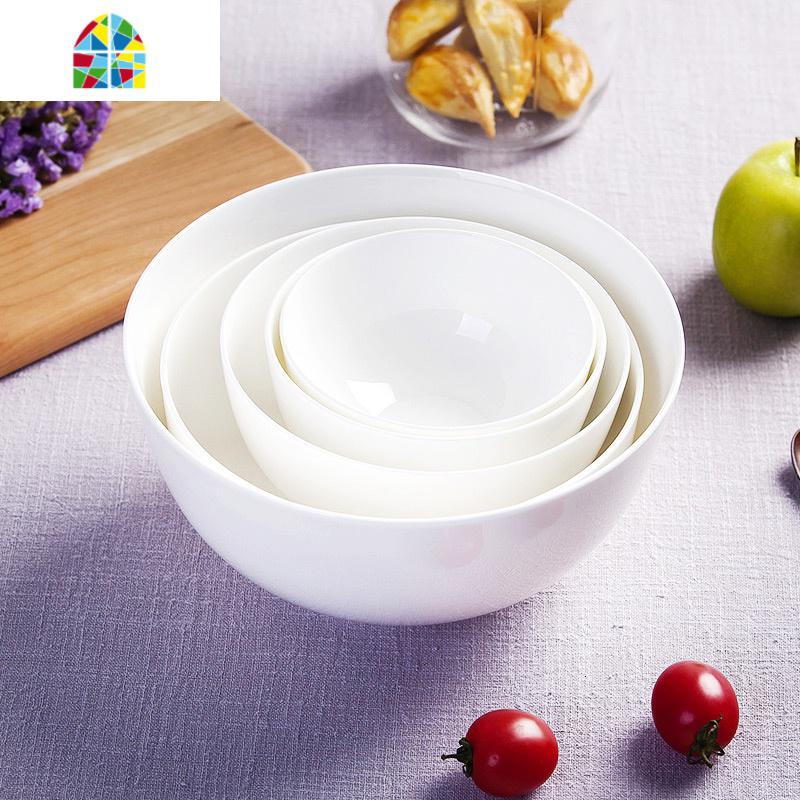 景德镇骨瓷餐具碗纯白色饭碗面碗菜碗汤碗泡面碗多尺寸奥碗 FENGHOU 4.5英寸奥碗(11.5厘米)高清大图