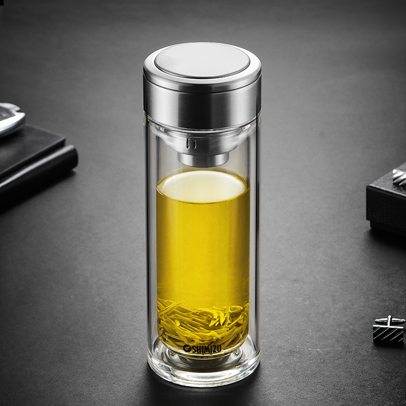 清水(shimizu) sm-8331 260ml带过滤双层玻璃杯