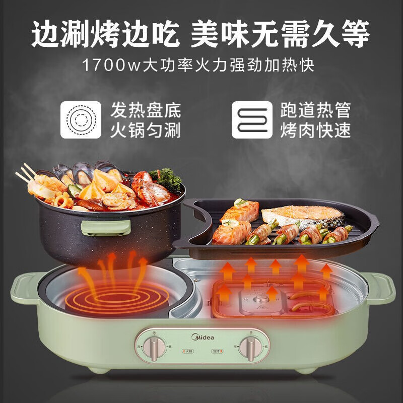美的(Midea)电烧烤炉MC-SK2026Q2-401烤涮电火锅电盘尾货 电盘家用盘