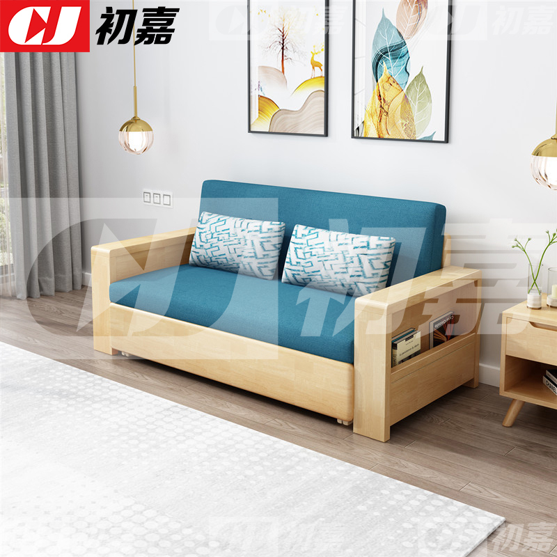初嘉(CJ) 沙发床1.8米宽多功能实木折叠沙发床