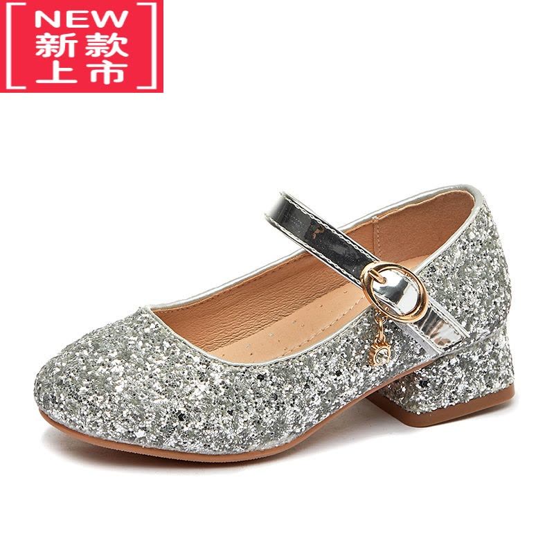 可莉允儿童高跟鞋女童公主鞋皮鞋礼服鞋演出鞋小孩水晶鞋小女孩2022新款运动休闲鞋图片