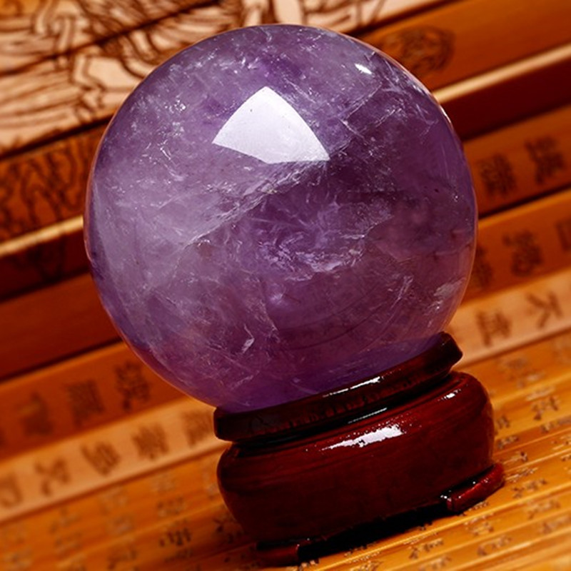紫水晶球摆件水晶球装饰品送女朋友七夕情人节礼物