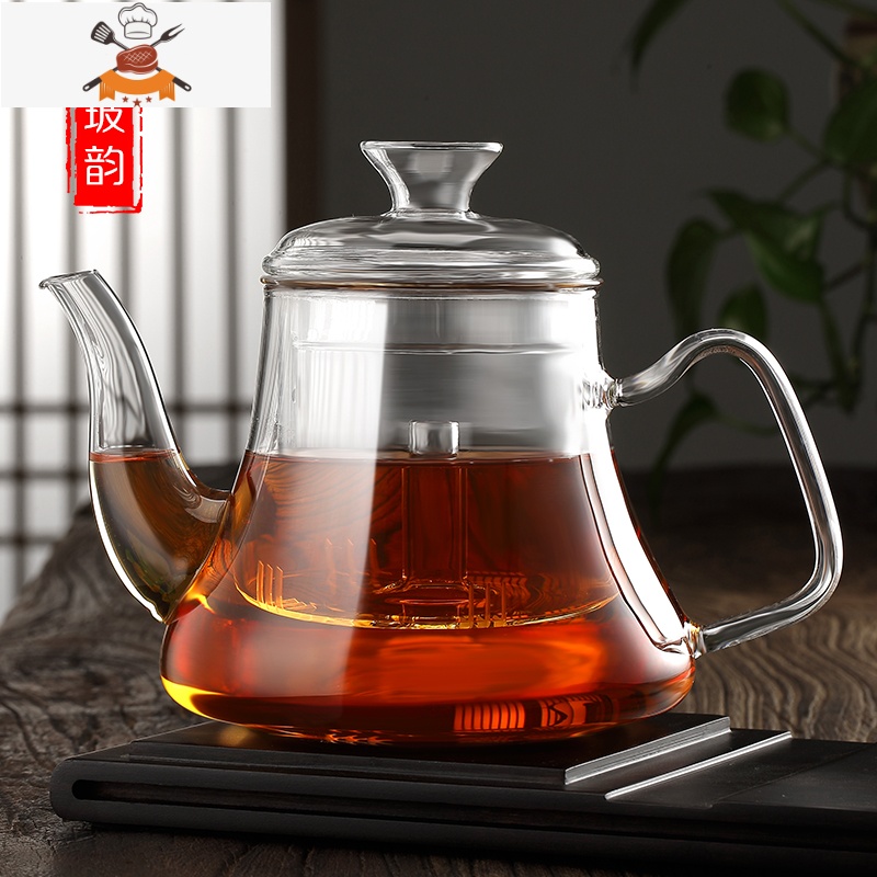 蒸茶壶玻璃蒸汽煮茶器家用茶具套装电陶炉煮茶壶烧水壶煮茶炉 A款蒸茶壶单壶1100毫升(双内胆) 敬平高清大图
