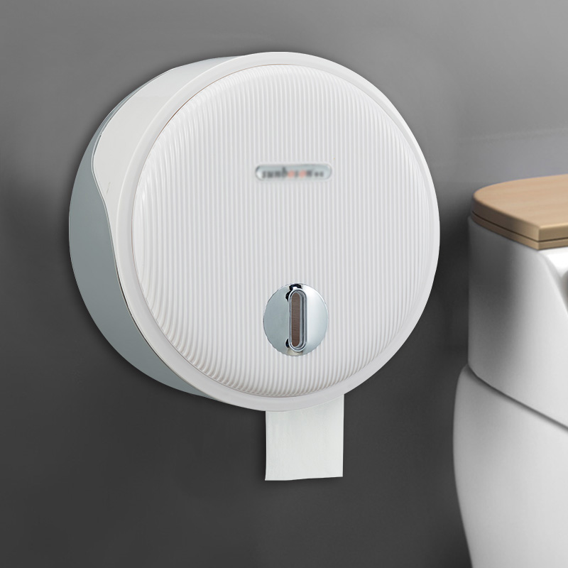 圆形卫生间厕所大盘大卷纸盒古达厕纸免打孔防水纸巾盒创意手纸壁挂式