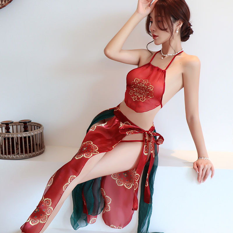 长夜漫漫情趣内衣性感透视汉服新娘制服诱惑睡衣肚兜激情套装1303As高清大图