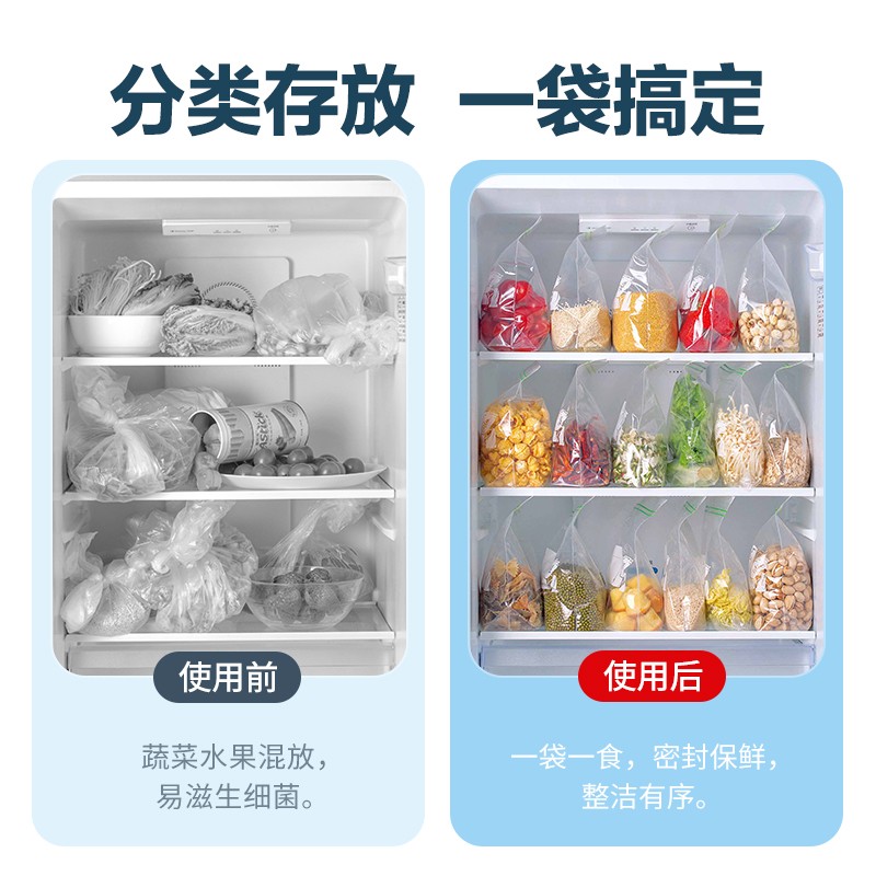 茶花(CHAHUA) 食品级密封袋1套(双筋款3盒70只1大15枚1中25枚1小30枚)高清大图