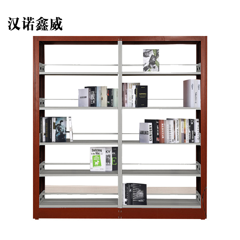 汉诺鑫威学校置物架钢制图书馆书架定制阅览室双面自由组合多功能货架厂家直销