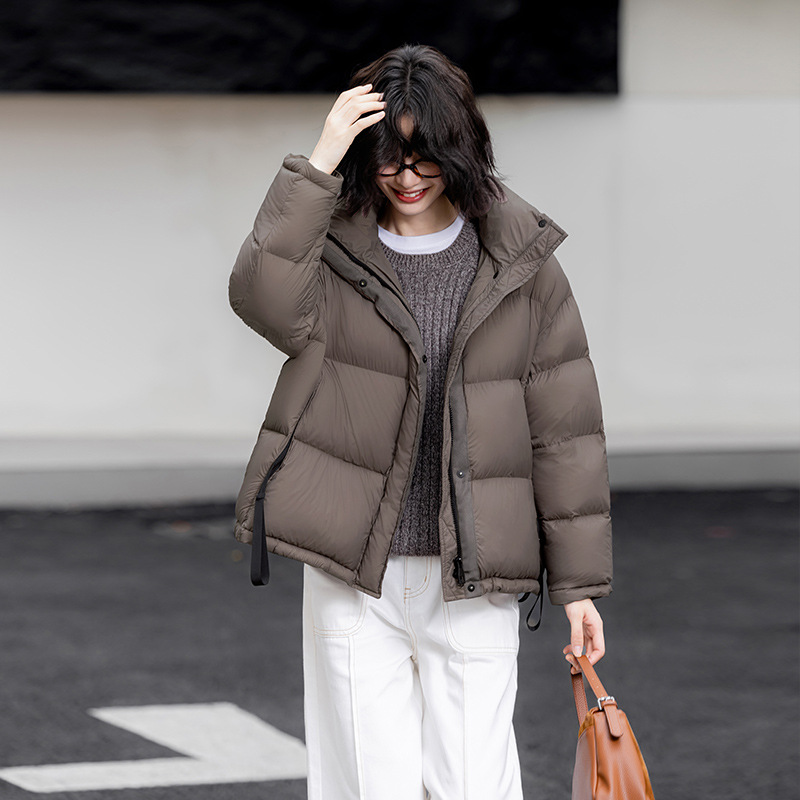 2025冬季新款短款羽绒服时尚休闲百搭女士连帽面包服90鸭绒高品质 