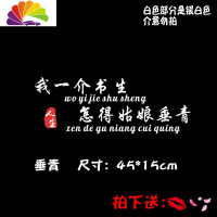 舒适主义错把陈醋当成墨我一介平民车贴没有四块五的妞抖音同款网红车贴 我一介书生45CM反光银白1张