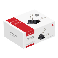 齐心 B3604 黑色长尾夹 （75mm） 黑 1盒