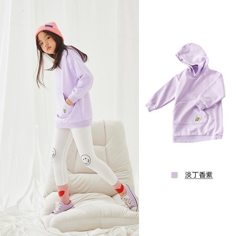 moomoo童装女童卫衣2021春新款字母印花卫衣杜邦索罗娜面料春秋装_102 120/60 淡丁香紫