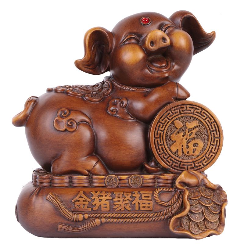 美帮汇猪摆件一对福猪客厅玄关装饰品家居摆设电视柜酒柜工艺品高清大图