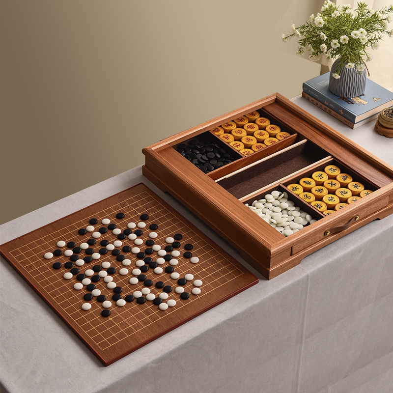 闪电客中国象棋围棋双面棋盘棋墩五子棋红木二合一象棋
