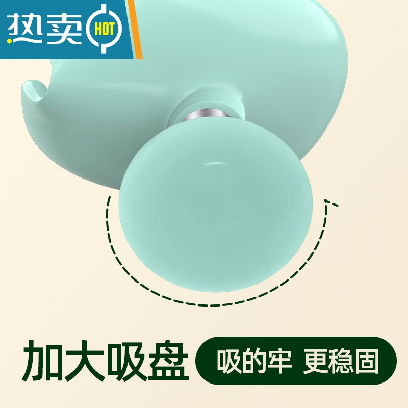 敬平肥皂盒香皂置物架壁挂式免打孔创意沥水架不积水家用收纳器 绿色短款1个+绿色长款1个[升级吸力款]高清大图