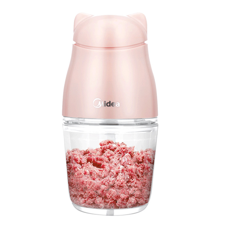 美的(Midea) 绞肉机按压启动 家用多功能电动打馅机料理机0.6L容量 一键按压启动 精钢3叶刀