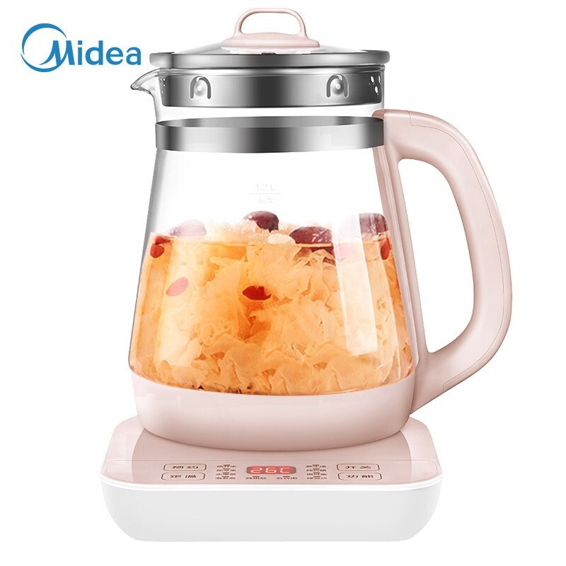 粉萌膳食养生壶 美的(Midea)养生壶电水壶烧水壶煮茶壶花茶壶热水壶 多功能煮水壶开水壶玻璃水壶