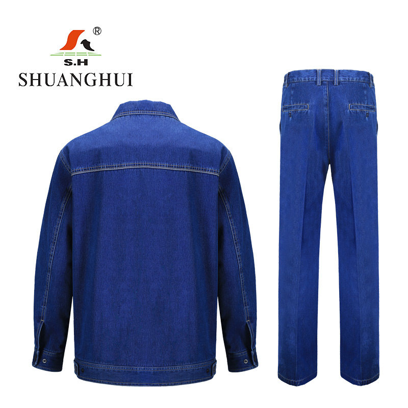 双惠男女款春秋标志工作服SHM-146,全棉牛仔,155-195(套)高清大图