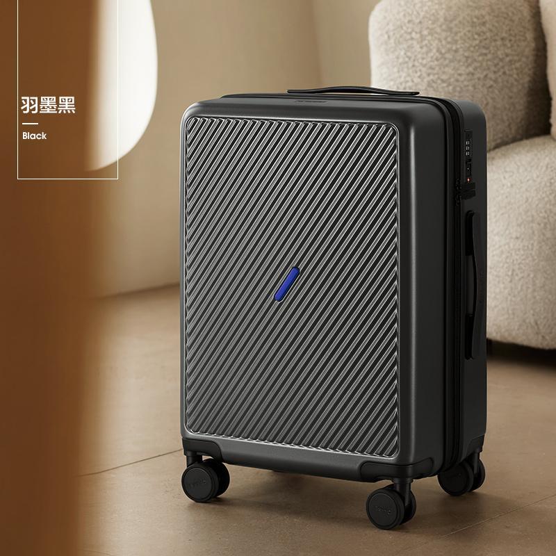 爱华仕(OIWAS)20/24寸登机行李箱防刮耐磨拉杆箱商务出行旅行箱皮箱OCX6708C羽墨黑 20寸