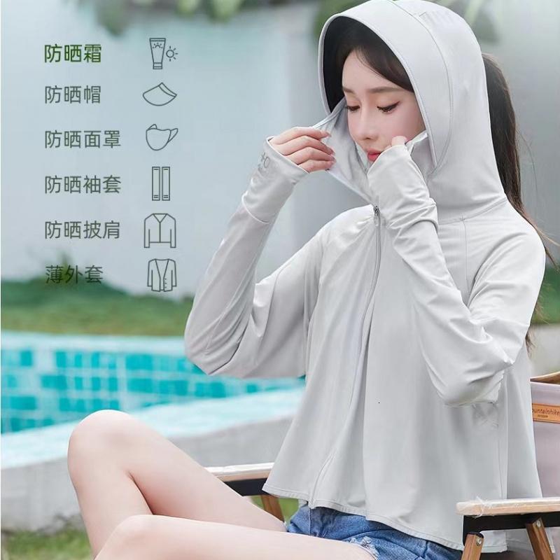 黑胶斗篷防晒衣女夏季大帽檐冰丝连帽防晒外套薄款凉感披肩防晒服_340高清大图