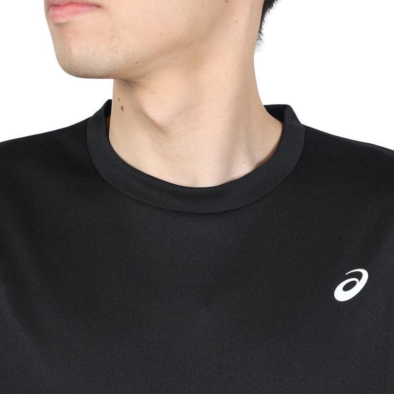 Asics/亚瑟士男士速干透气运动短袖T恤休闲跑步训练比赛服黑灰多