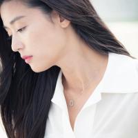 s925纯银坠韩国明星沈清蓝色大海的传说全智贤同款项链锁骨链女送女朋友老婆生日礼物送女朋友七夕情人节礼物